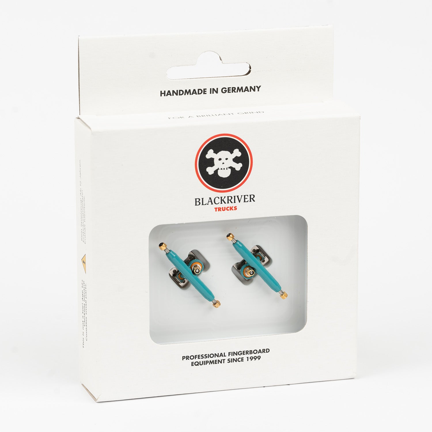 Turquoise/Silver 34mm 30 Blackriver Fingerboard Trucks