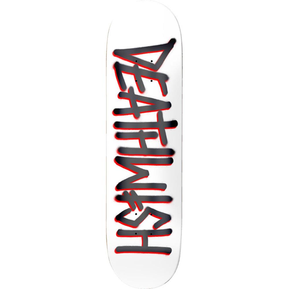 White/Silver Deathspray Dethwish Skateboard Deck
