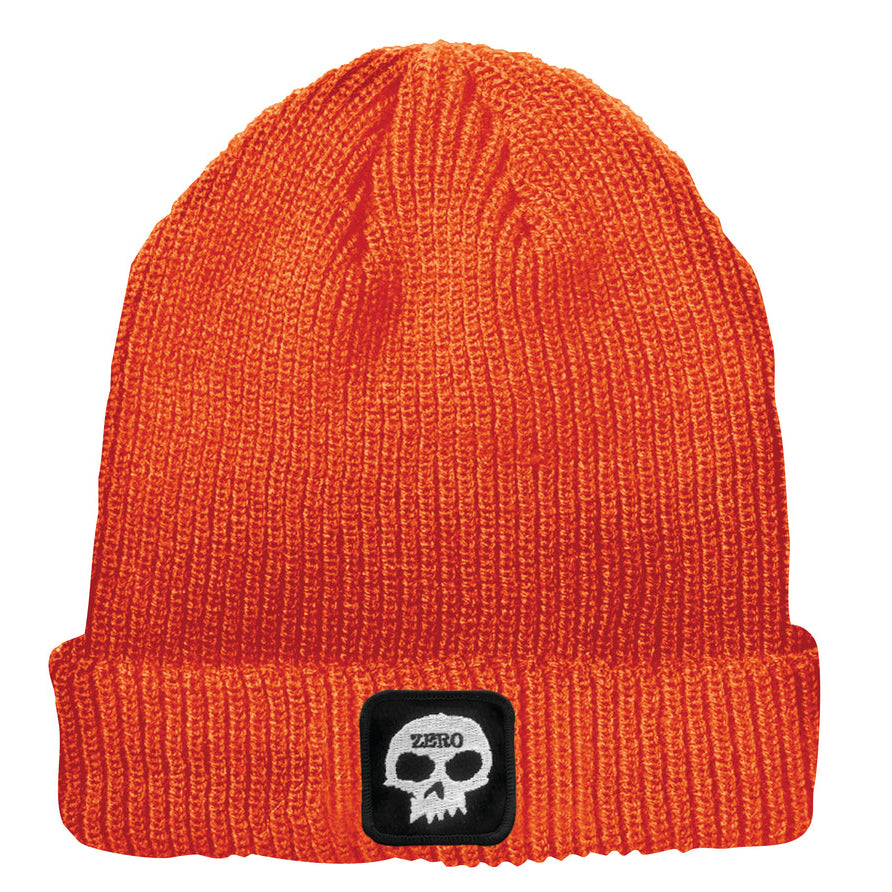 Zero Single Skull Patch Beanie - Orange