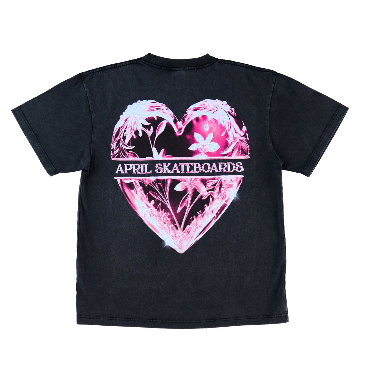 April Heart Tee - Vintage Black