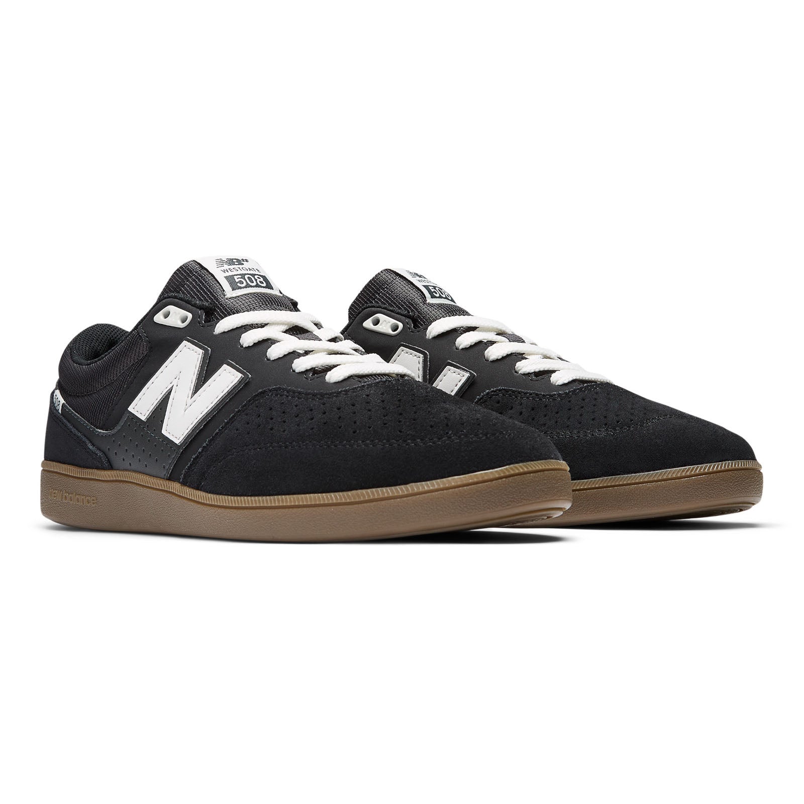 Black/White/Gum Westgate New Balance Skate Shoe Pair