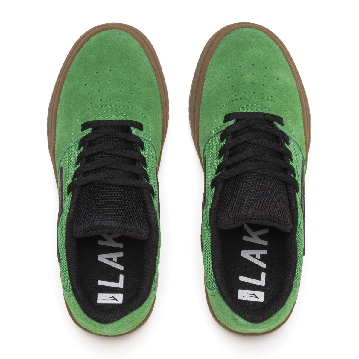 Green Suede Kids Brighton Lakai Skateboard Shoe Top