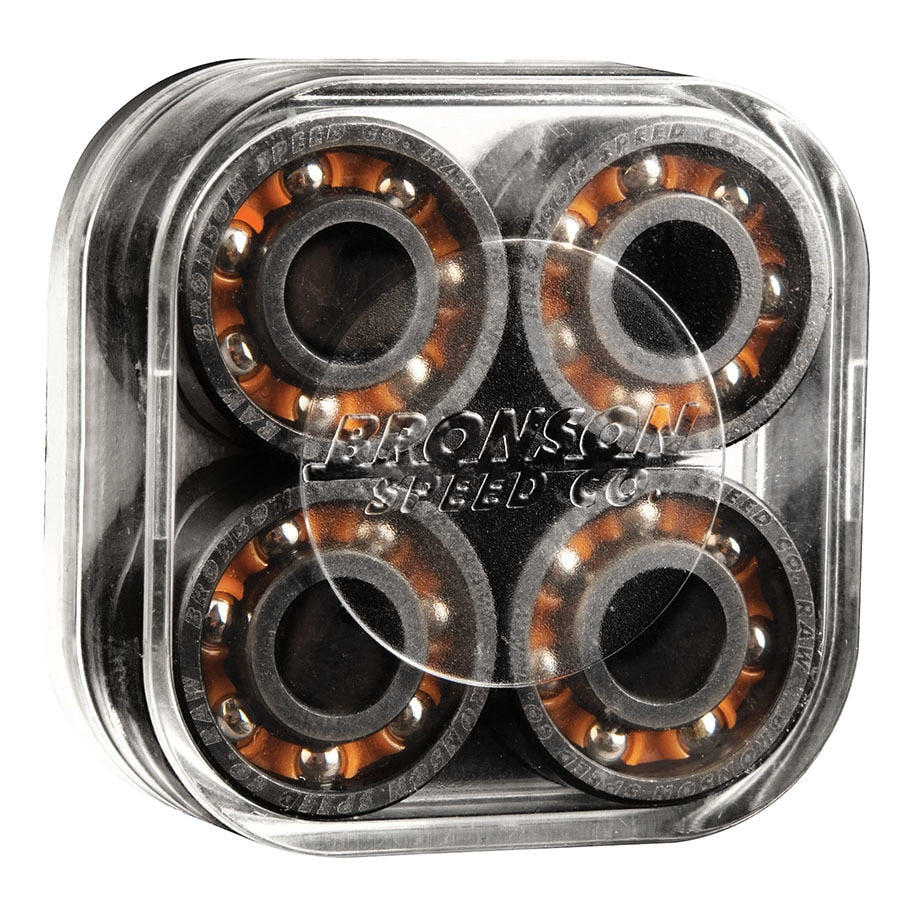 Bronson Raw Shieldless Skateboard Bearings