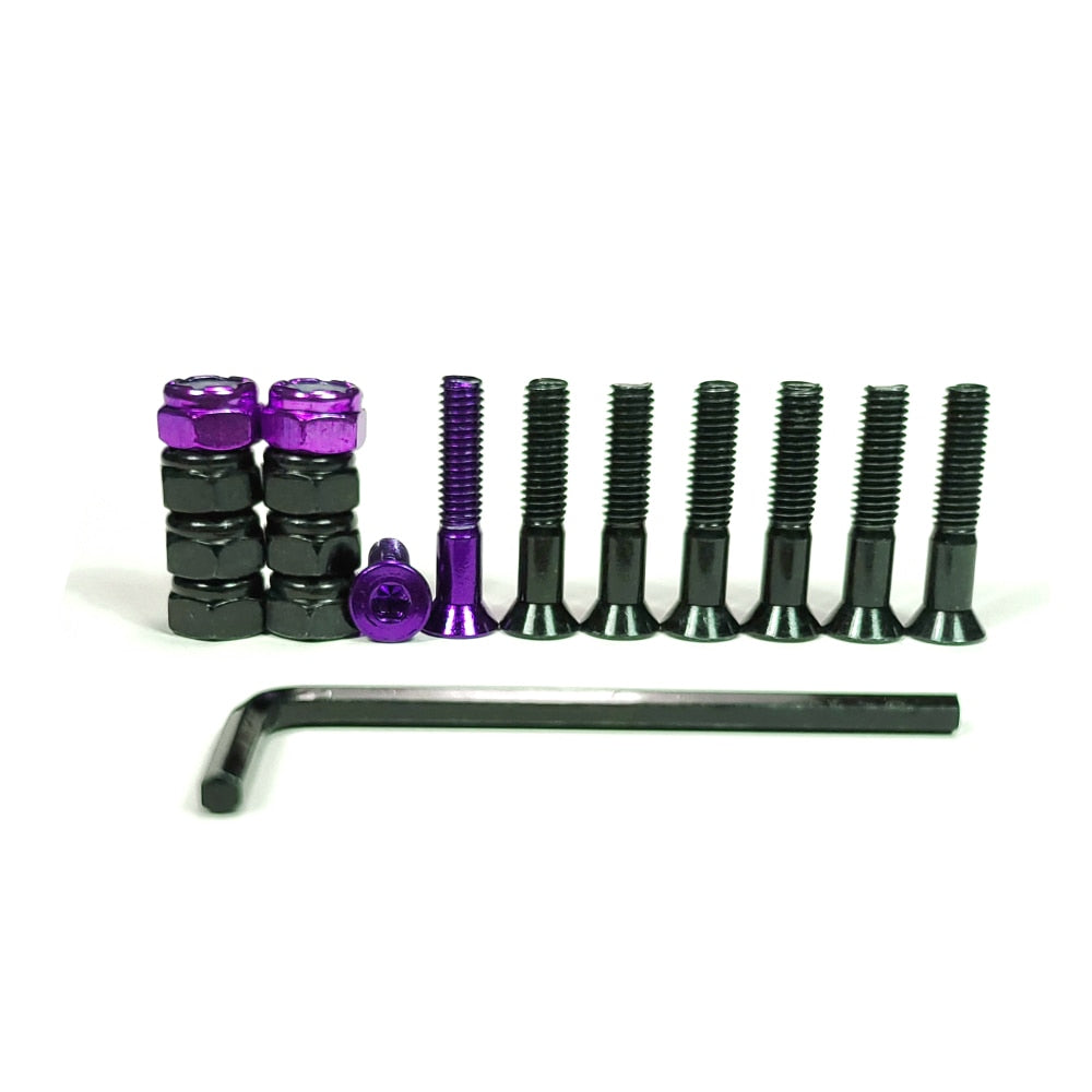 Exodus Allen Skateboard Hardware - Purple/Black